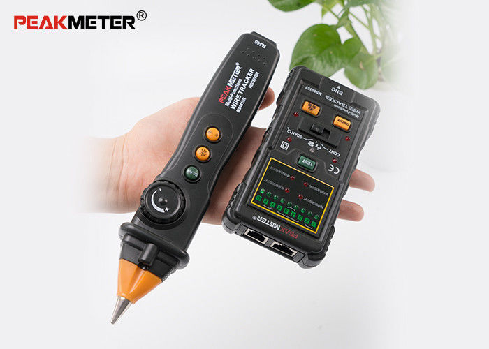Black Electrical Cable Tracer , Network Wire Coax Cable Continuity Tester