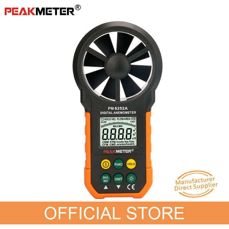 Environmental Air Wind Meter Anemometer , Flow Area Setting Handheld