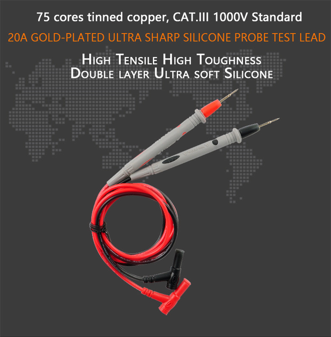 1000V / 10A Multimeter Test Probes Digital Electrical Test Leads Long