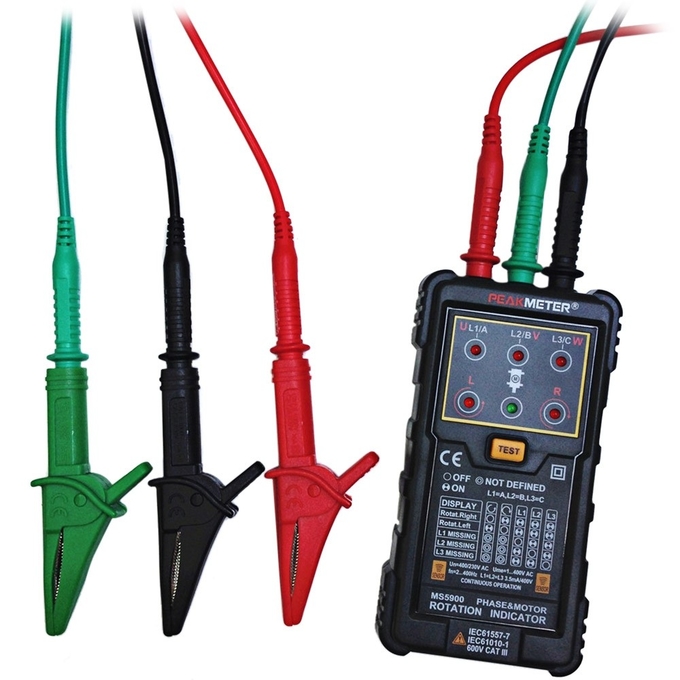 High Voltage Motor Phase Rotation Tester 3 Phase Rotation Indicator