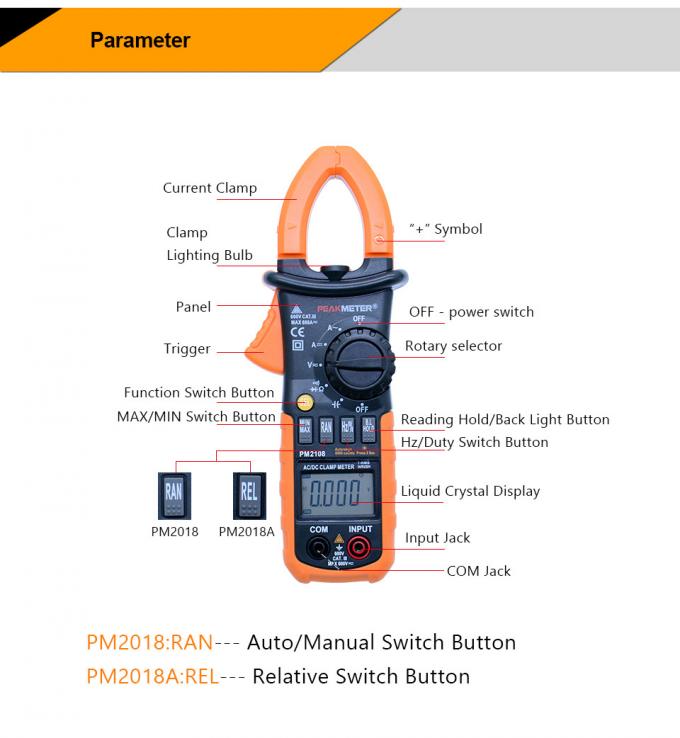 Earth Ground Testing Digital Clamp Meter Multimeter High Reliability