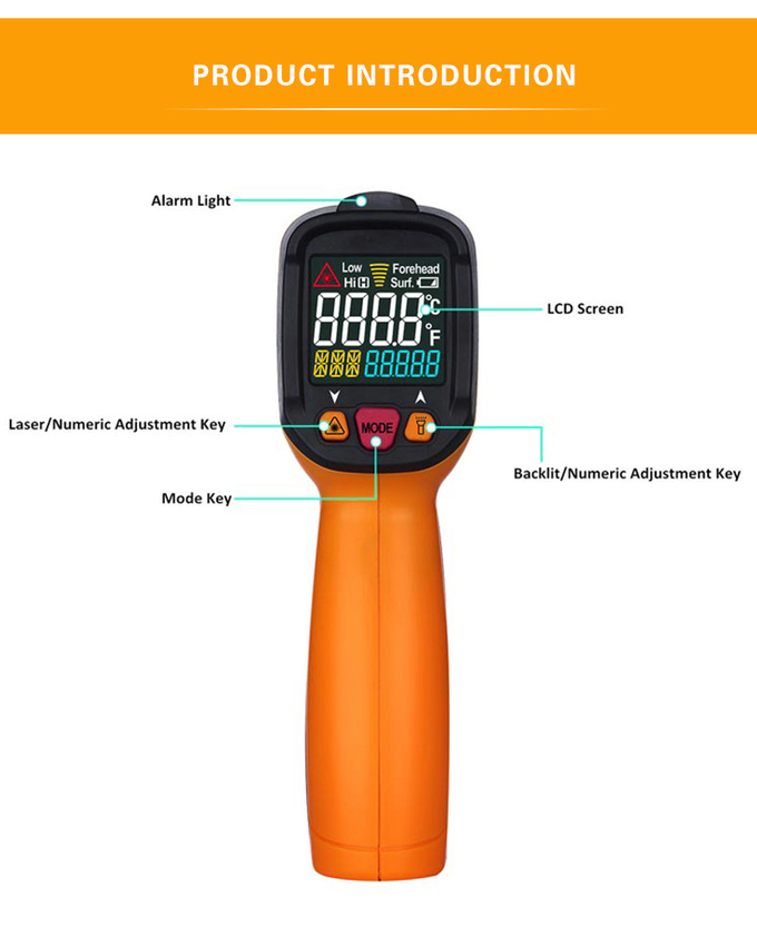 Professional Infrared Laser Thermometer , High Accuracy Laser