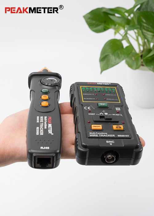 Black Electrical Cable Tracker , Network Wire Coax Cable Continuity Tester