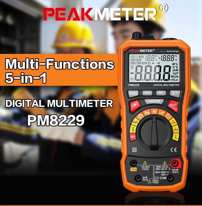 Automatic Range 20 Amp Digital Multimeter , Commercial Electric Multimeter