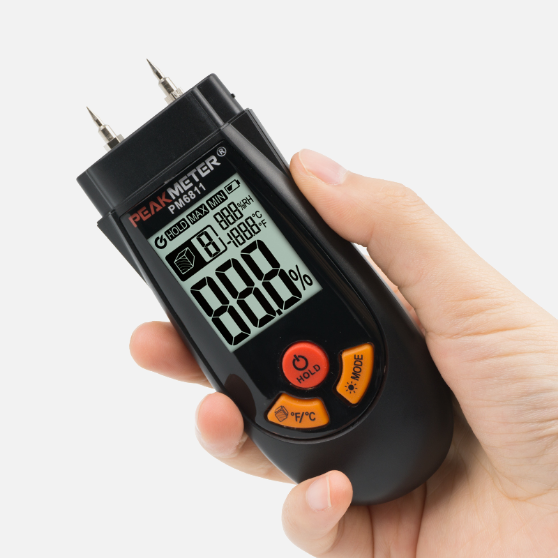 Máy đo độ ẩm gỗ công nghiệp PEAKMETER PM6811 Máy đo môi trường công nghiệp gỗ Máy đo độ nhạy cao Máy đo bù nhiệt độ