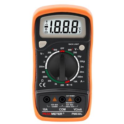 AC/DC 600V PM830L Handheld Digital Multimeter 2000 Counts Continuity Test meter
