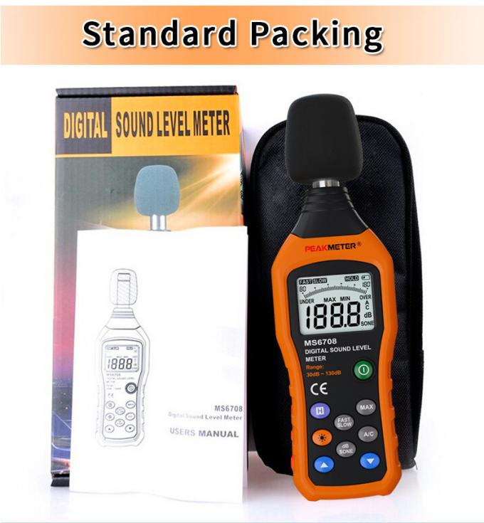 Máy đo môi trường bền bỉ Máy đo độ ồn Decibel âm thanh kỹ thuật số với màn hình LCD