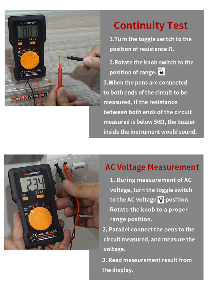 CR2032 Button Battery PM8213A Mini Portable Handheld Digital Multimeter