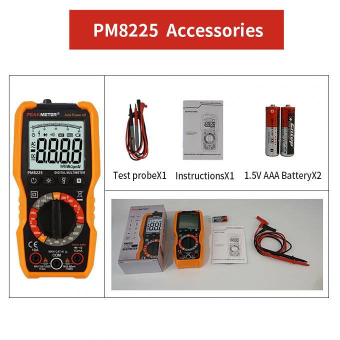 NCV phát hiện Đồng hồ vạn năng kỹ thuật số cầm tay 600V AC DC Điện áp 10A DC hiện tại