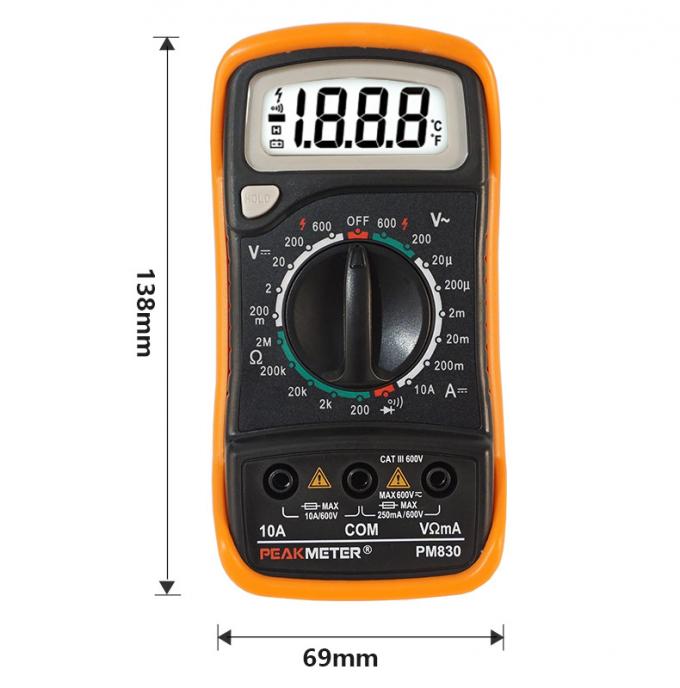 Hướng dẫn sử dụng Phạm vi cầm tay Đồng hồ vạn năng kỹ thuật số Bảo vệ quá tải Độ tin cậy và an toàn cao