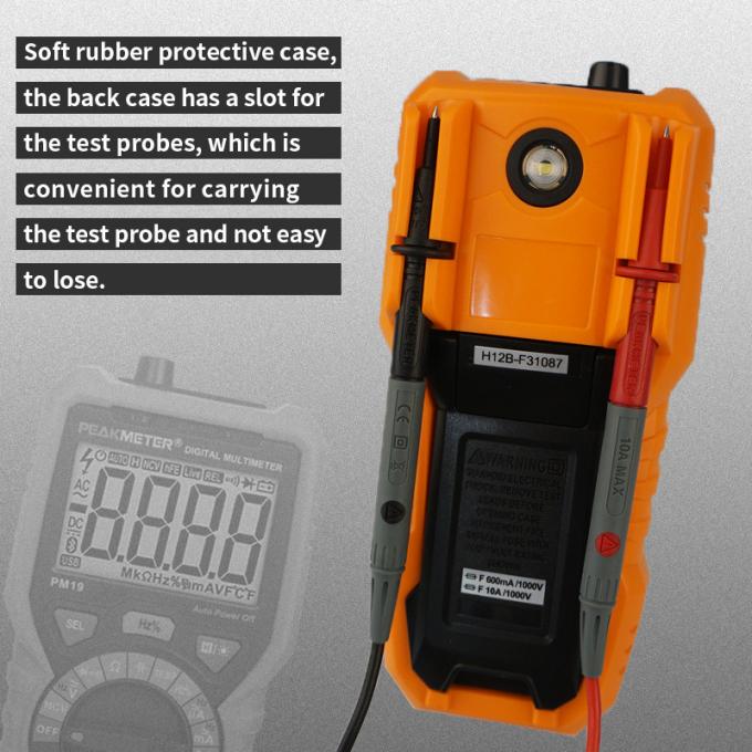 Đồng hồ vạn năng Peakmeter PM19 Kiểm tra không tiếp xúc 6000 Đếm T-RMS Tần số Đồng hồ vạn năng hiện tại Dc Không trượt
