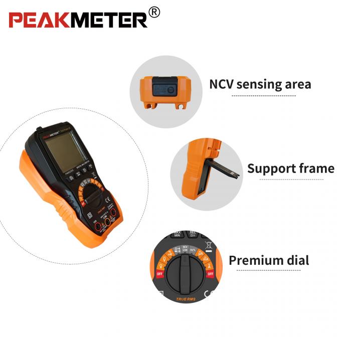 Phạm vi tự động Đồng hồ vạn năng kỹ thuật số True RMS 6000 Đếm 600μA - Phát hiện NCV AC / DC 10A