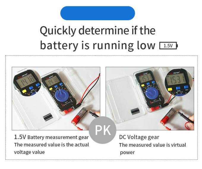 Mini Pocket Digital Multimeter Điện áp 600V Điện trở 40MOhm 4000 số lượng Máy kiểm tra pin 1,5V