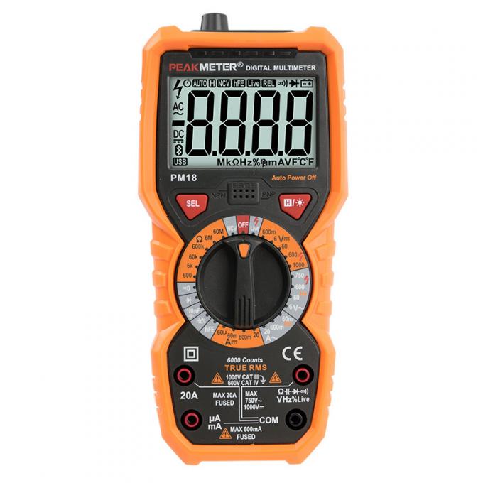 Bảo vệ quá tải Đồng hồ vạn năng kỹ thuật số cầm tay với phạm vi rộng T - RMS và độ chính xác cao