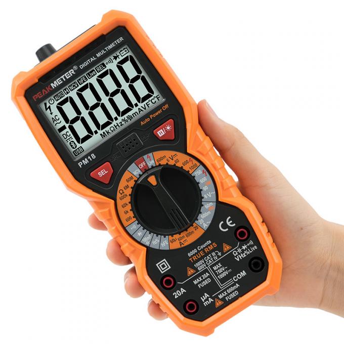 Bảo vệ quá tải Đồng hồ vạn năng kỹ thuật số cầm tay với phạm vi rộng T - RMS và độ chính xác cao