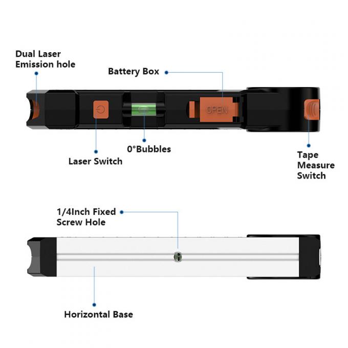 Thước đo mức và bong bóng ngang đa năng 4 trong 1 Laser
