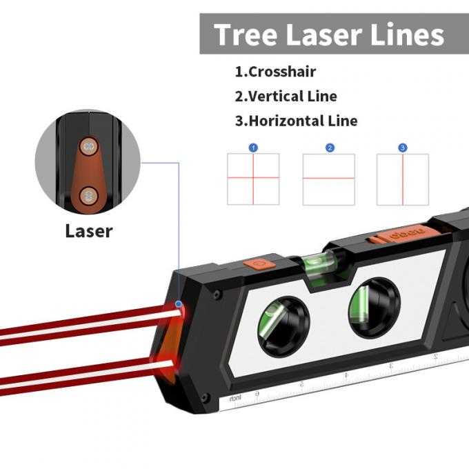 Thước đo mức và bong bóng ngang đa năng 4 trong 1 Laser