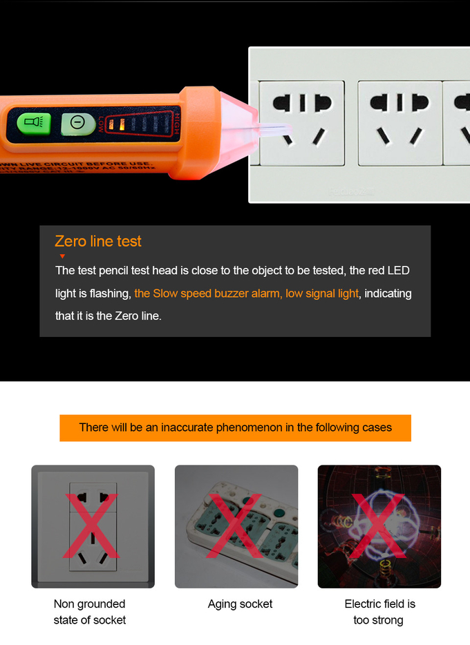Commercial Non Contact AC Voltage Detector Pen High Reliability And Safety