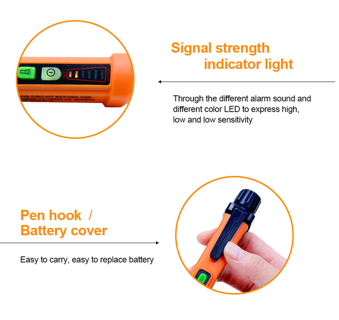 Commercial Non Contact AC Voltage Detector Pen High Reliability And Safety