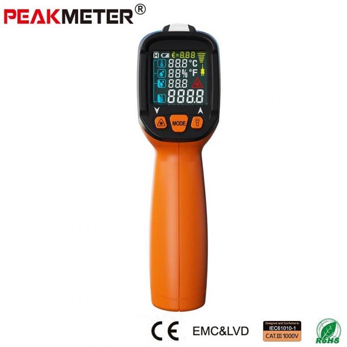 Nhiệt kế hồng ngoại Peakmeter PM6530D Nhiệt kế đầu dò hồng ngoại kỹ thuật số, màn hình LCD Súng đo nhiệt độ hồng ngoại cầm tay