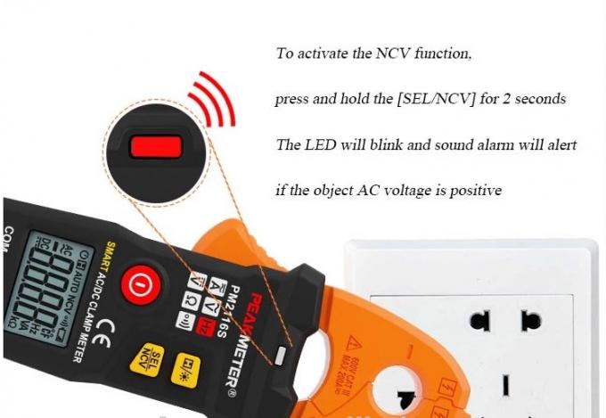 Đồng hồ vạn năng kẹp kỹ thuật số AC / DC thông minh tự động thông minh có RoHS