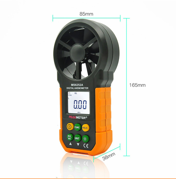 Máy đo môi trường cầm tay Khối lượng không khí Máy đo vận tốc gió Chức năng tải lên dữ liệu