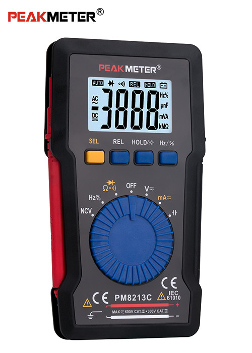 Máy đo NCV vạn năng kỹ thuật số cầm tay Ultrathin Mini và hiệu suất ổn định phạm vi tự động