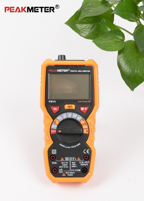 Đồng hồ vạn năng Peakmeter PM19 Kiểm tra không tiếp xúc 6000 Đếm T-RMS Tần số Đồng hồ vạn năng hiện tại Dc Không trượt