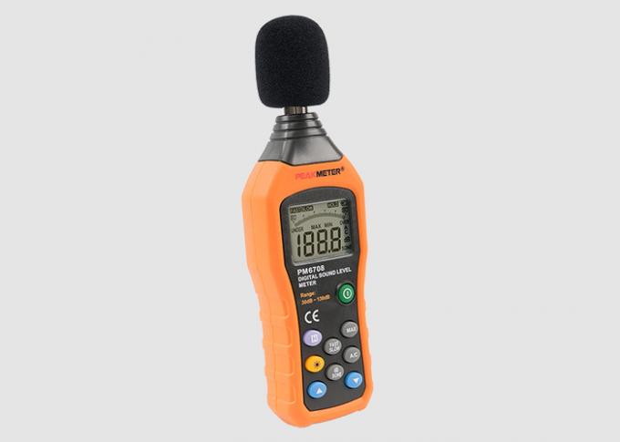 Máy đo âm thanh PEAKMETER PM6708 Máy đo môi trường bền bỉ Máy đo độ ồn Decibel âm thanh kỹ thuật số với màn hình LCD