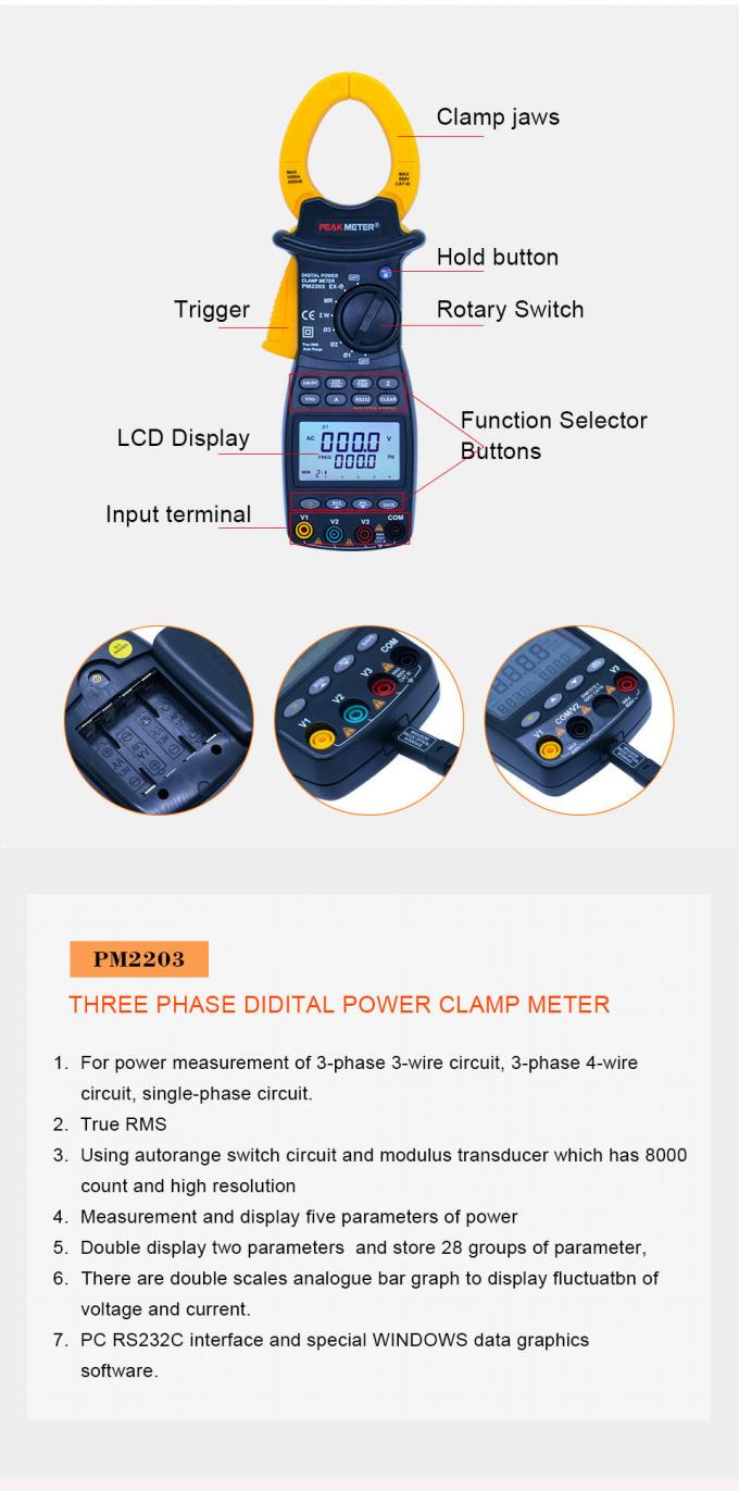 Đồng hồ kẹp 3 pha đa chức năng, Đồng hồ kẹp điện có độ chính xác cao