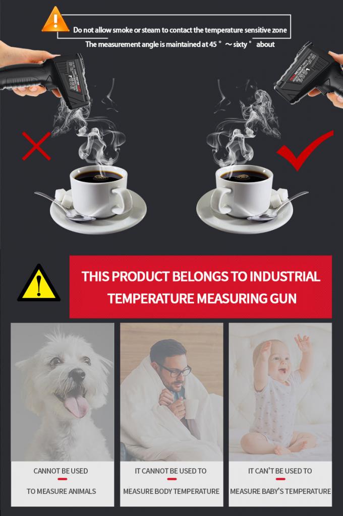 Đo không tiếp xúc Nhiệt kế cầm tay cấp công nghiệp Đo laser 13 điểm