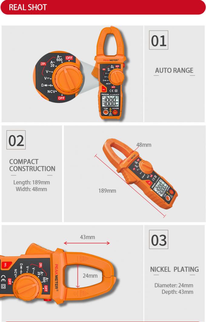 Đồng hồ kẹp kỹ thuật số Dụng cụ đo lường Dụng cụ đo điện áp AC&DC NCV