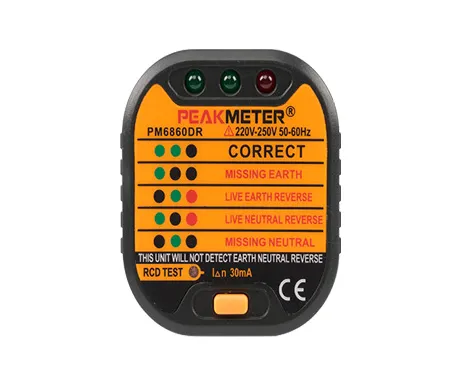 PM6860DR 220V-250V EU Plug Electric Socket Tester