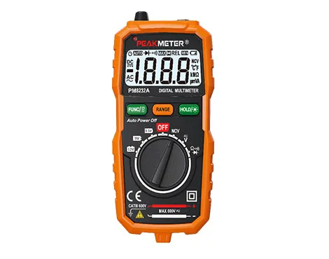 PM8232A Smart Mini Digital Multimeter with 1.5V 9V 12V Battery Test