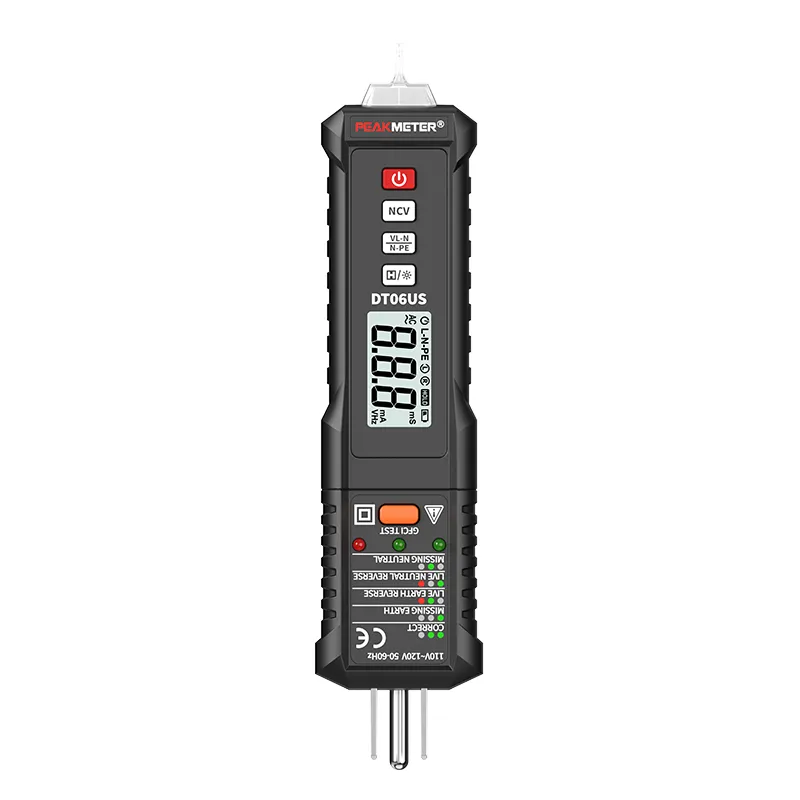 DT06 Sound and Light Alarm 30V-250V Digital Socket Tester