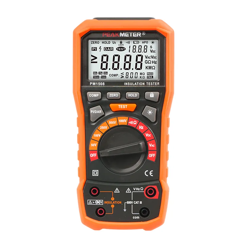 PM1508 100GOhm Max Handheld Digital Insulation Resistance Tester
