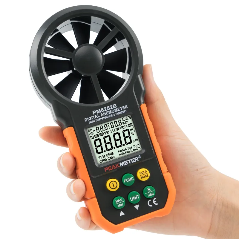 PM6252B Digital Anemometer & Humidity & Temperature Meter with USB