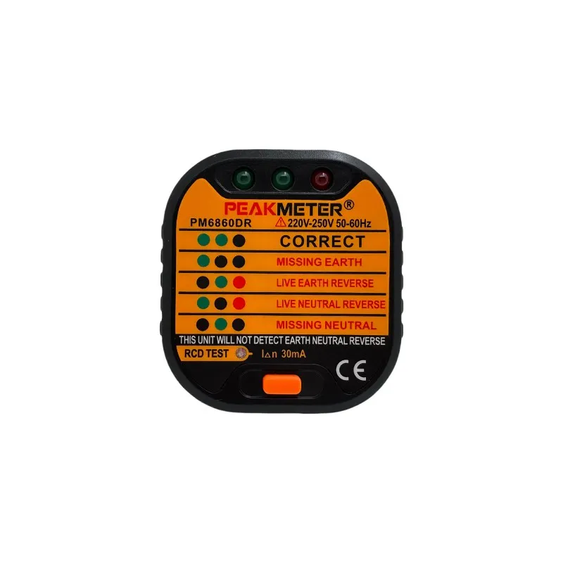 PM6860DR 220V - 250V EU Plug Electric Socket Tester